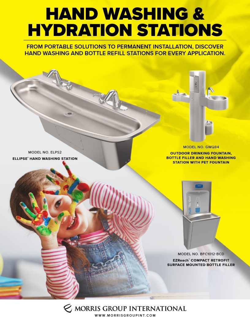 Three-Station Solid Surface Wash Fountain, ADA Compliant Three-Station Solid Surface Wash Fountain, ADA Compliant